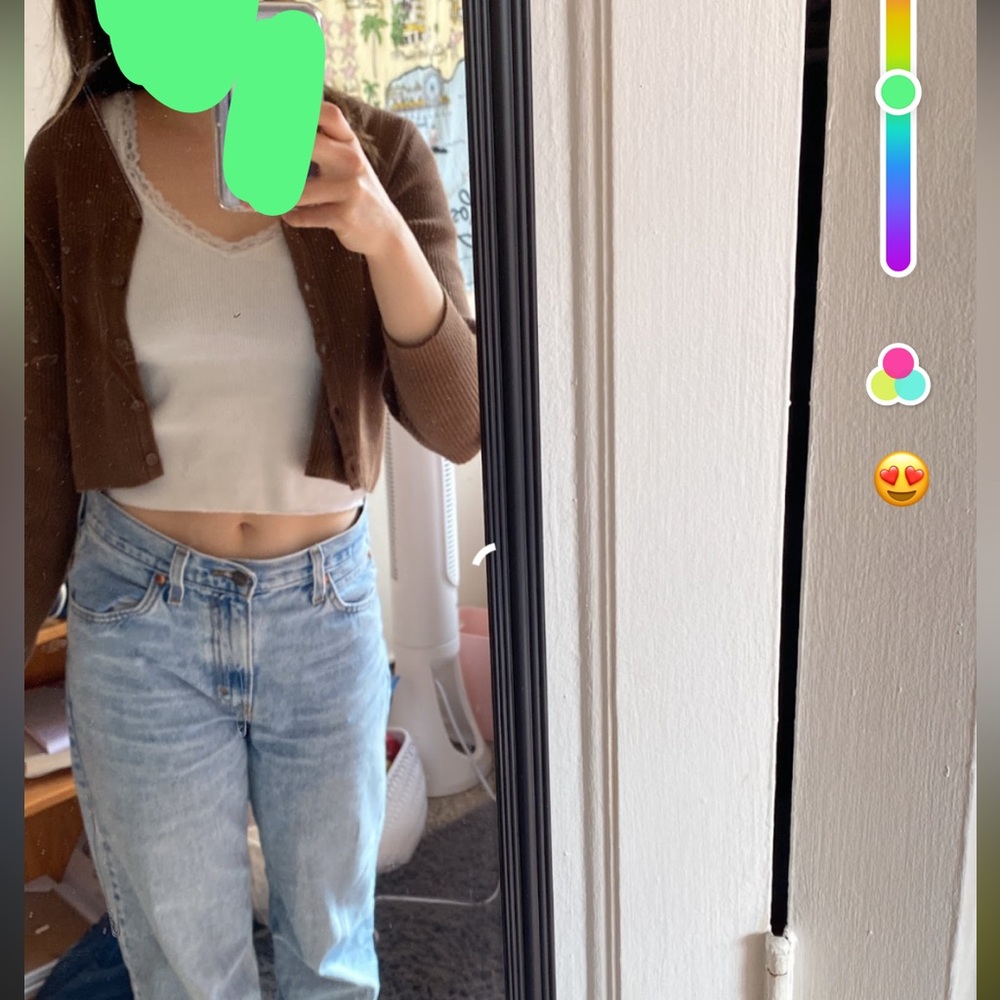 Brandy Melville brown button down sweater
